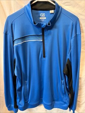 Cutter & Buck Electric Blue Quarter-Zip Performance Pullover